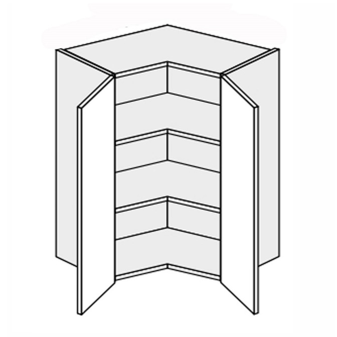 Кухонная секция Миллениум верхняя Угол В 90° 650х650/720 2дв ML-492W/9003 MiroMark