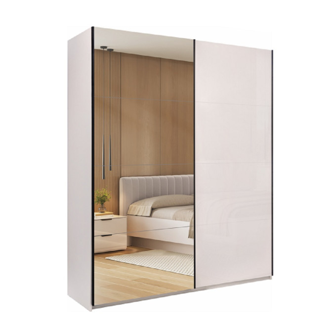 Шкаф-купе с зеркалом 2,0х2,4 Лори / Lory Глянец Кашемир MiroMark LR-86-GC