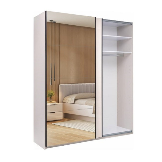 Шкаф-купе с зеркалом 2,0х2,4 Лори / Lory Глянец Кашемир MiroMark LR-86-GC