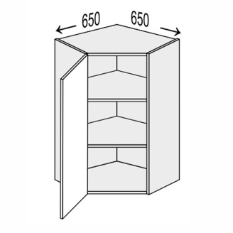 Кухонна секція Лео верхня кут 45° 650х650/900 1дв LE-591W/06 MiroMark