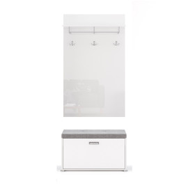 Комплект в прихожую Белла / Bella Глянец Белый Тумба 1Дв, Вешалка MiroMark