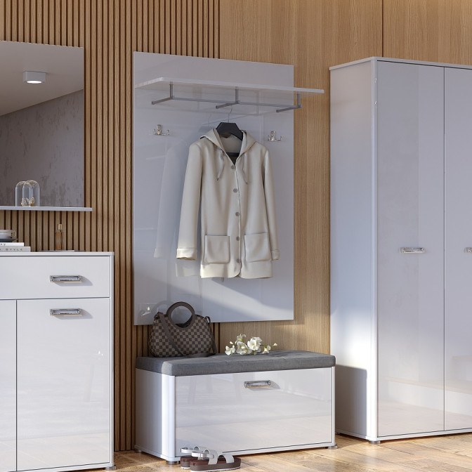Комплект у передпокій Белла / Bella Глянець Білий Тумба 1Дв, Вішалка MiroMark