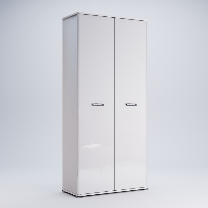 Комплект в прихожую Белла / Bella Глянец Белый Шкаф 2Дв, Тумба 1Дв, Вешалка MiroMark