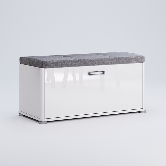 Комплект в прихожую Белла / Bella Глянец Белый Шкаф 2Дв, Тумба 1Дв, Вешалка MiroMark