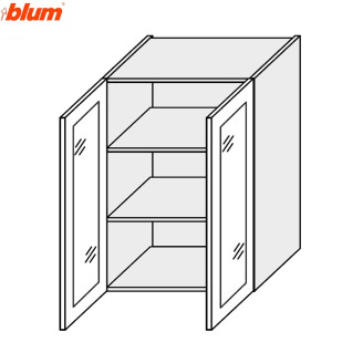Кухонная секция Мери верхняя 80В/900 2дв Витрина Pro Blum MR-587W/9003gl MiroMark Кухонная секция Мери верхняя 80В/900 2дв Витрина Pro Blum MR-587W/9003gl MiroMark