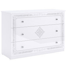 Комод 3Ящ Луиза / Luiza Глянец Белый MiroMark LZ-63-WB