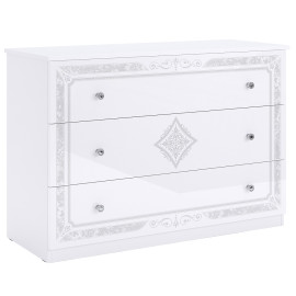 Комод 3Ящ Луїза / Luiza Глянець Білий MiroMark LZ-63-WB