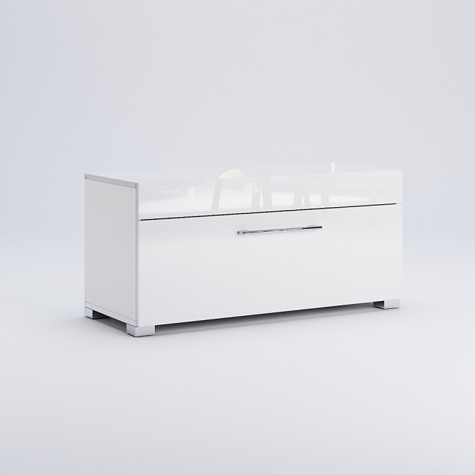 Комплект в прихожую Аманда / Amanda Глянец Белый Тумба1Дв, Вешалка, Опция Мягкая часть Тумбы 1Дв MiroMark