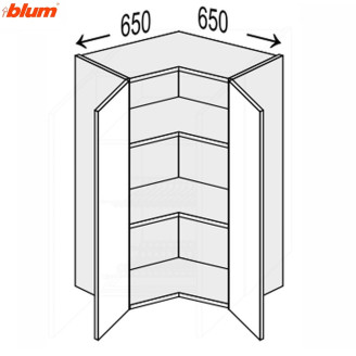 Кухонная секция Валенсия верхняя Угол В 90° 650х650/900 2дв Pro Blum VL-594W/9003 MiroMark Кухонная секция Валенсия верхняя Угол В 90° 650х650/900 2дв Pro Blum VL-594W/9003 MiroMark