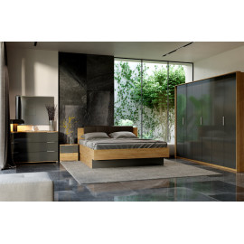 Комплект в спальню 6Дв Луна / Luna Дуб Крафт – Мат Лава MiroMark