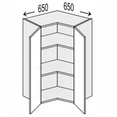 Кухонная секция Миллениум WG верхняя Угол В 90° 650х650/900 2дв ML-592W/01 MiroMark