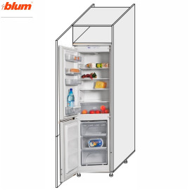 Кухонная секция Валенсия Пенал 60ПХ/2140 Холодильник Pro Blum VL-767W/9003 MiroMark