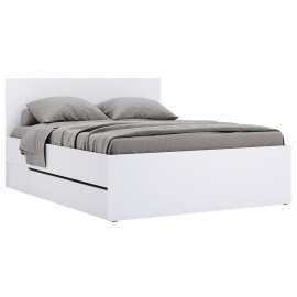 Кровать с ящиками для белья 1,6х2,0 Тибо / Tibo Супер Мат Белый MiroMark TB-36-WM