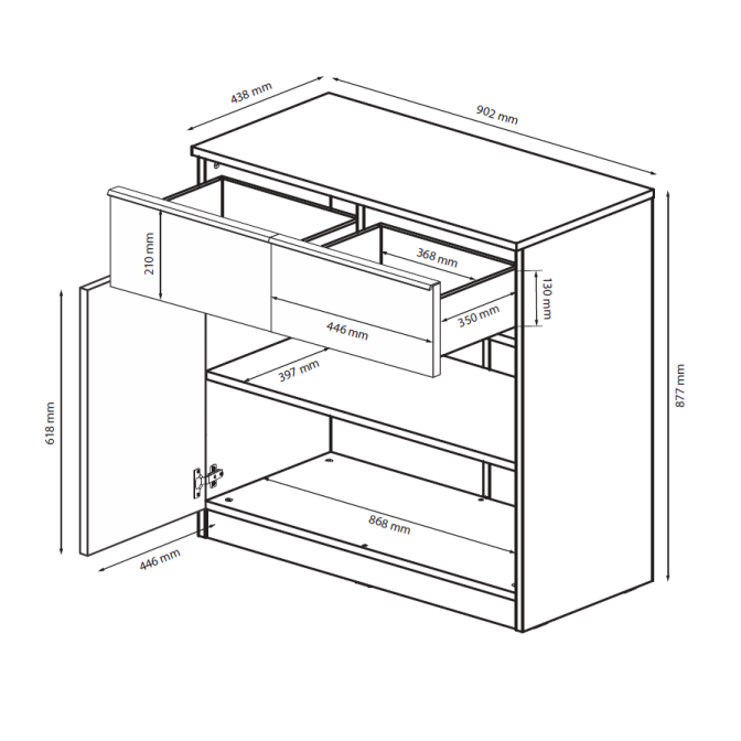 Комод Лука 2Дв2Шх MiroMark купить
