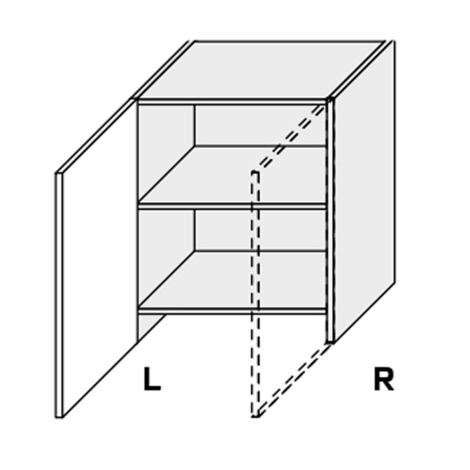 Кухонная секция Глори верхняя 60ВВТ/680 1дв Вытяжка Телескоп Левая GL-475W/01L MiroMark