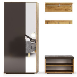 Комплект в прихожую 3 Луна / Luna Дуб Крафт – Мат Лава MiroMark