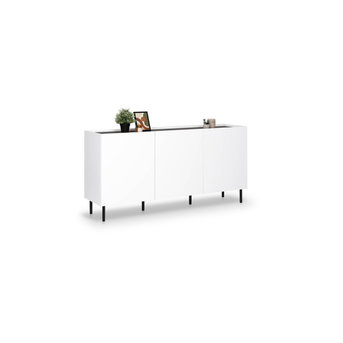 Комод 3Дв 1.6м Нео / Neo Глянець Антрацит - Супермат Білий MiroMark NE-166-AW