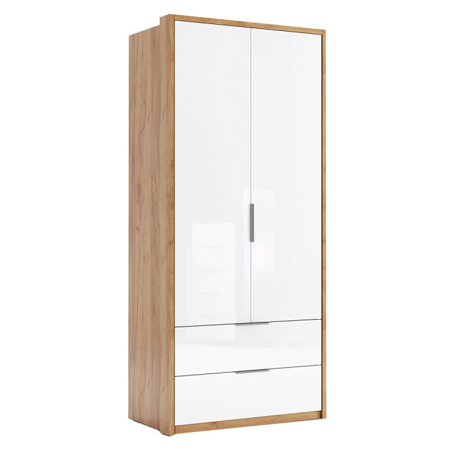 Комплект в Детскую спальню Асти Джуниор / Asti Junior Дуб Крафт - Глянец Белый Комод, Пенал 2Дв-3Дв, Шкаф, Тумба, Кровать, Столик, Полочка MiroMark