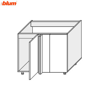Кухонная секция Мери нижняя Угол Н 90° 1000х600/820 1дв Pro Blum MR-099W/9003gl MiroMark