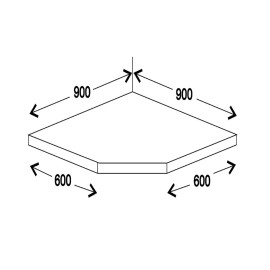 Столешница угловая 38 мм 0,9 * 0,9 45° Трапеция U-подобная MiroMark