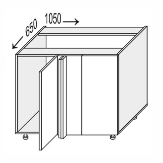 Кухонна секція Лео нижня Кут Н 90° 1050х650/820 1дв LE-093W/06 MiroMark