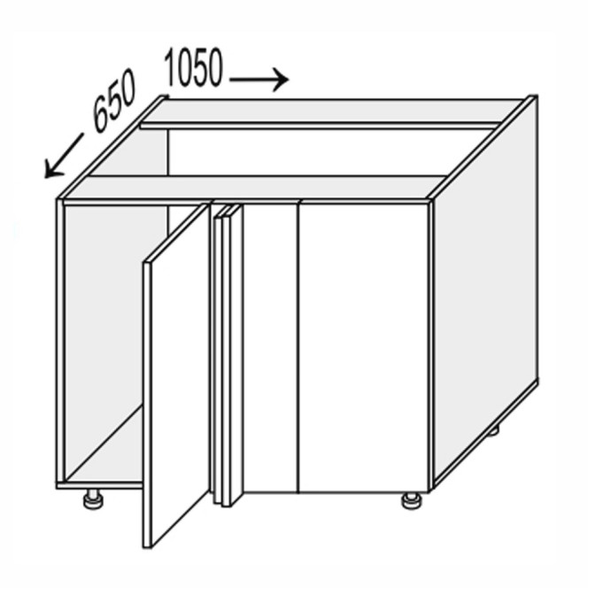 Кухонна секція Лео нижня Кут Н 90° 1050х650/820 1дв LE-093W/06 MiroMark