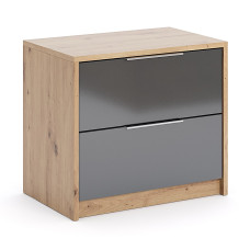 Тумба прикроватная 2Ящ Реймонд / Raymond Мат Антрацит - Дуб Артизан MiroMark RN-52-MA/WB