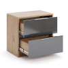 Тумба прикроватная 2Ящ Реймонд / Raymond Мат Антрацит - Дуб Артизан MiroMark RN-52-MA/WB