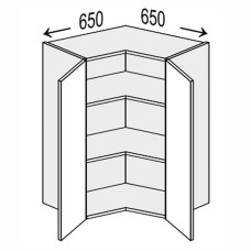 Кухонная секция Валенсия верхняя Угол В 90° 650х650/720 2дв VL-492W/9003 MiroMark