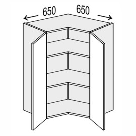 Кухонная секция Валенсия верхняя Угол В 90° 650х650/720 2дв VL-492W/9003 MiroMark