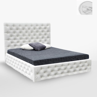 Кровать Мягкая обивка с каркасом Подъёмным механизмом 1,6x2,0 Дианора / Dianora Белый Эко - Кожа Мат MiroMark SF-66-DN