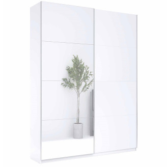 Шкаф-купе с зеркалом 2,0x2,4 Бартон / Barton Супер Мат Белый MiroMark BT-86-WM