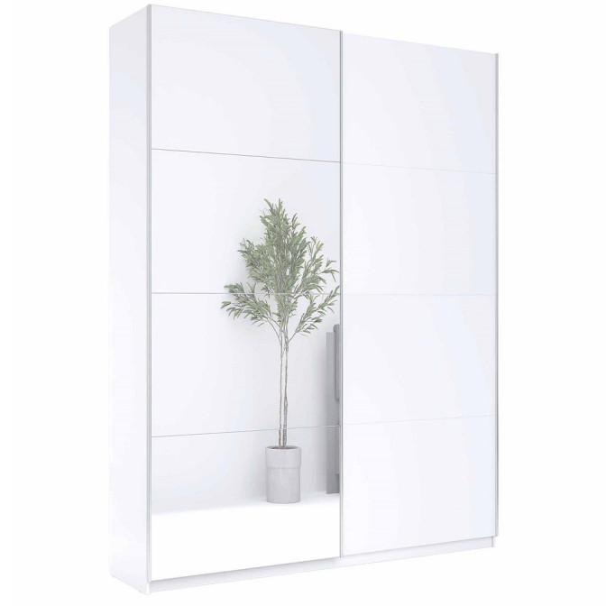 Шкаф-купе с зеркалом 2,0x2,4 Бартон / Barton Супер Мат Белый MiroMark BT-86-WM