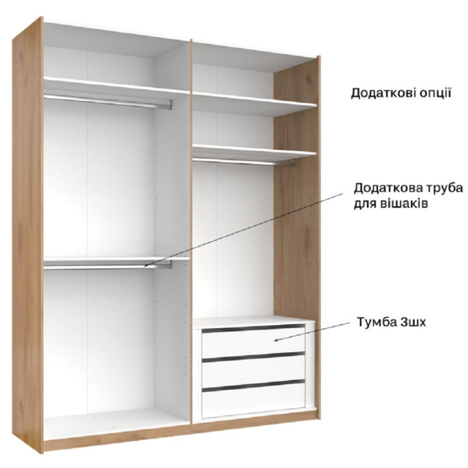 Шкаф-купе с зеркалом 2,0x2,4 Бартон / Barton Супер Мат Белый MiroMark BT-86-WM