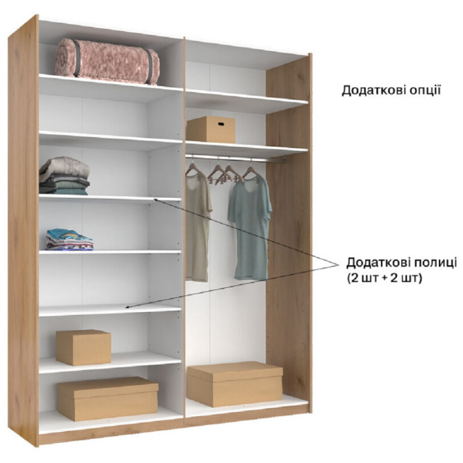 Шкаф-купе с зеркалом 2,0x2,4 Бартон / Barton Супер Мат Белый MiroMark BT-86-WM