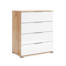 Комод 4Ящ Асти / Asti Глянец Белый - Дуб Крафт MiroMark AS-164-WB
