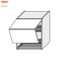 Кухонная секция Мери верхняя 80ВС/720 2дв Сушка Aventos Pro Blum + Rejs MR-488W/9003gl MiroMark
