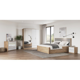 Модульная спальня Реймонд / Raymond Глянец Белый - Дуб Артизан MiroMark