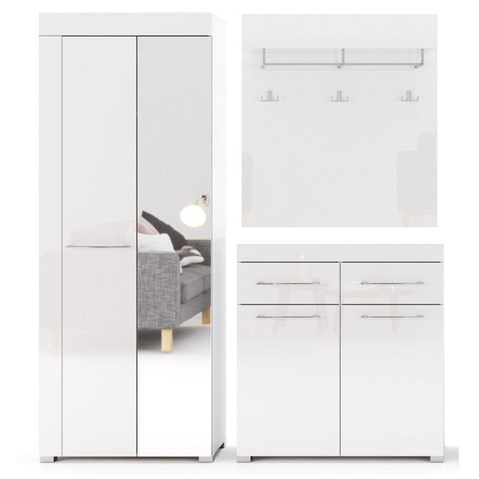 Модульная прихожая Аманда / Amanda Глянец Белый MiroMark