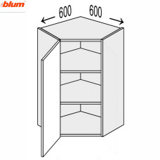 Кухонная секция Валенсия верхняя Угол В 45° 600х600/900 1дв Pro Blum VL-596W/9003 MiroMark