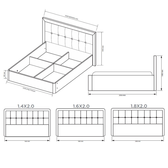 Кровать с подъёмным механизмом 1,8x2,0 Каркас Мягкая спинка Белла / Bella Глянец Белый MiroMark BL-49-WB