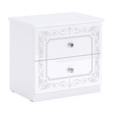 Тумба прикроватная 2Ящ Луиза / Luiza Глянец Белый MiroMark LZ-52-WB 