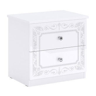 Тумба прикроватная 2Ящ Луиза / Luiza Глянец Белый MiroMark LZ-52-WB 