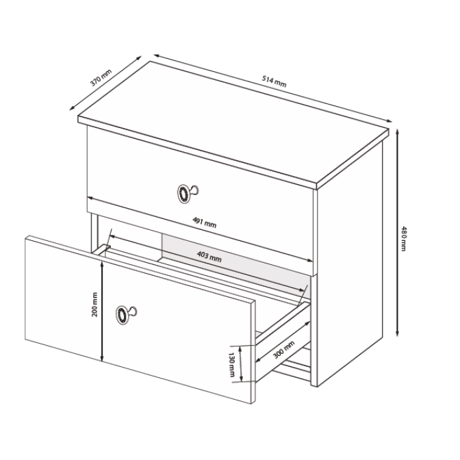 Тумба прикроватная Луиза 2Шх MiroMark купить