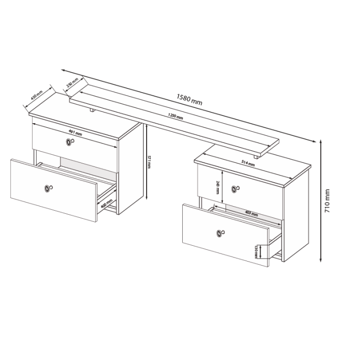 Столик туалетный Луиза 4Шх MiroMark купить