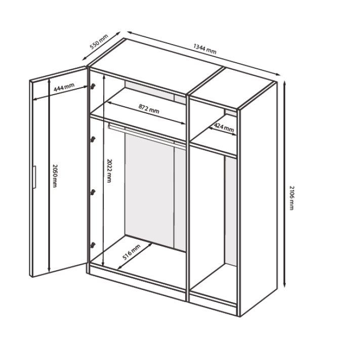 Шкаф Луиза 3Д с зеркалом MiroMark купить