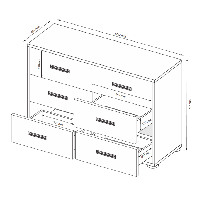 Комод Белла 6Ш MiroMark купить