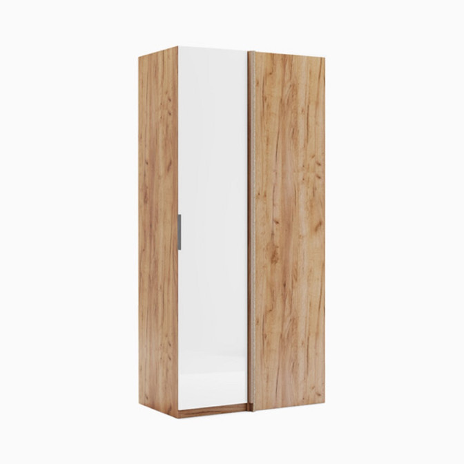 Шкаф угловой 90° Асти / Asti Глянец Белый - Дуб Крафт MiroMark AS-09-WB