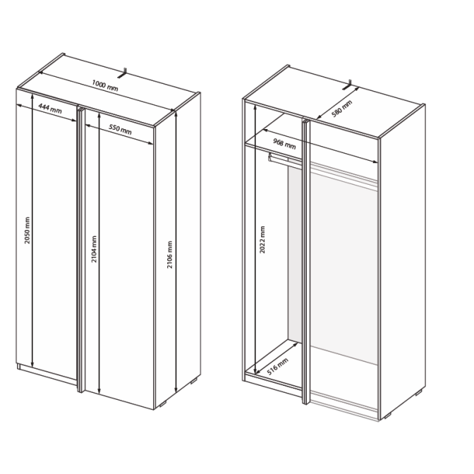 Шкаф угловой 90° Асти / Asti Глянец Белый - Дуб Крафт MiroMark AS-09-WB