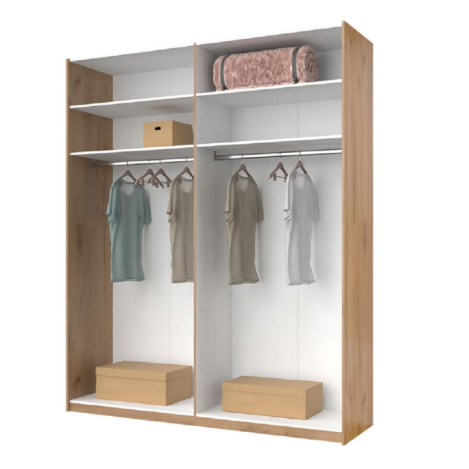 Шкаф-купе без зеркала 2,0*2,4 Асти / Asti Глянец Белый - Дуб Крафт MiroMark AS-89-WB